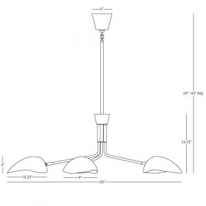 Люстра Robert Abbey Rico Espinet Racer Chandelier Brass