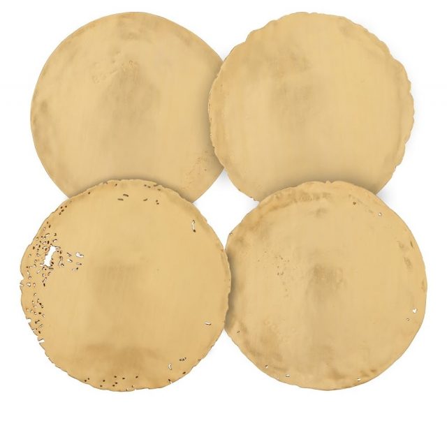 Настенный декор Phillips Collection Cast Oil Drum Wall Discs Gold