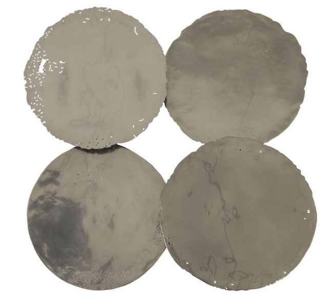 Настенный декор Phillips Collection Cast Oil Drum Wall Discs Liquid Silver