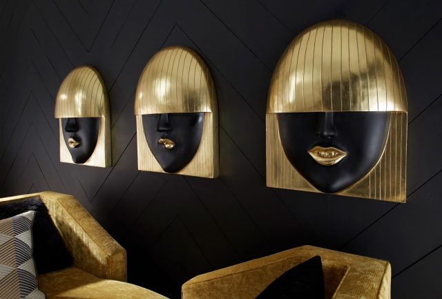 Настенный декор Phillips Collection Fashion Faces Pout Large Wall Art Black/Gold