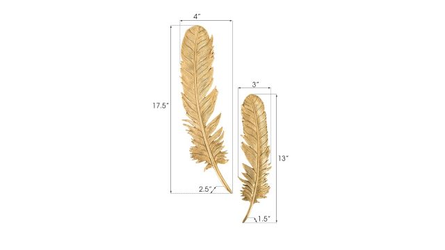 Настенный декор Phillips Collection Feathers Wall Art Gold Leaf