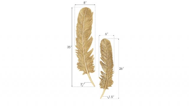 Настенный декор Phillips Collection Feathers Wall Art Gold Leaf