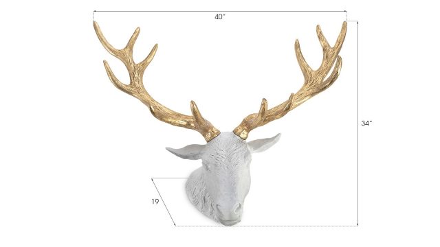 Настенный декор Phillips Collection Stag Deer Head White