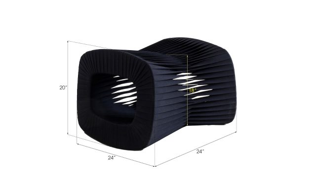 Оттоманка Phillips Collection Seat Belt Ottoman Black