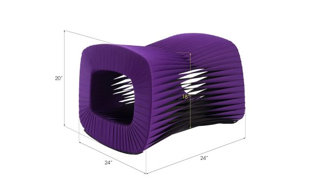 Оттоманка Phillips Collection Seat Belt Ottoman Purple