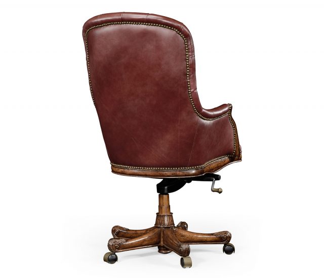 Офисное кресло Jonathan Charles Chesterfield Style High Back Mahogany Office Chair