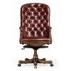 Офисное кресло Jonathan Charles Chesterfield Style High Back Mahogany Office Chair