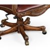 Офисное кресло Jonathan Charles Chesterfield Style High Back Mahogany Office Chair