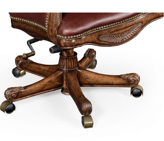 Офисное кресло Jonathan Charles Chesterfield Style High Back Mahogany Office Chair