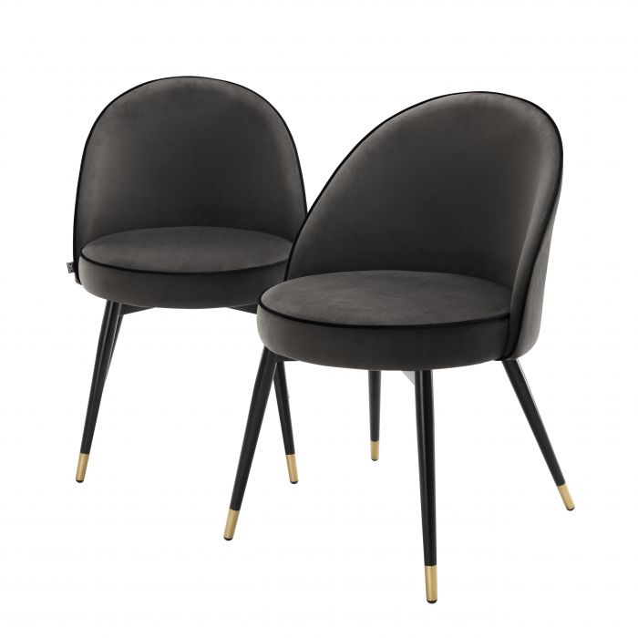 Полукресло EICHHOLTZ COOPER SET OF 2 DINING CHAIR DARK GREY
