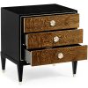 Прикроватная тумба Jonathan Charles Madison Piano Black & Amber Ash Burl Nightstand