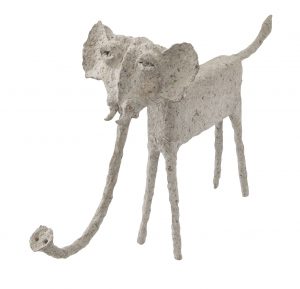 Скульптура Phillips Collection Elephant Sculpted Animal Trunk Down
