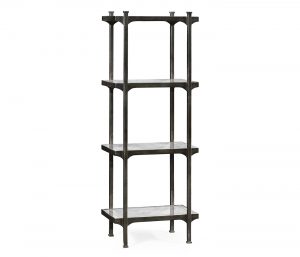 Стеллаж Jonathan Charles Eglomise & Bronze Iron Narrow Four-Tier Etagere