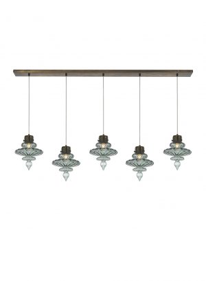Люстра HEATHFIELD&Co BASILICA RECTANGLE 5 LIGHT NICKEL