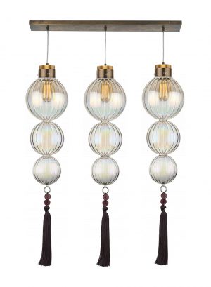 Люстра HEATHFIELD&Co MEDINA RECTANGLE 3 LIGHT ANTIQUE BRASS