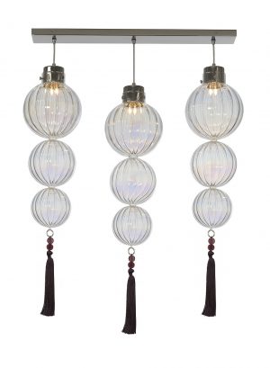 Люстра HEATHFIELD&Co MEDINA RECTANGLE 3 LIGHT NICKEL