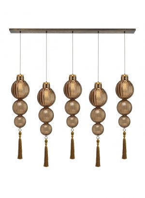 Люстра HEATHFIELD&Co MEDINA RECTANGLE 5 LIGHT NICKEL