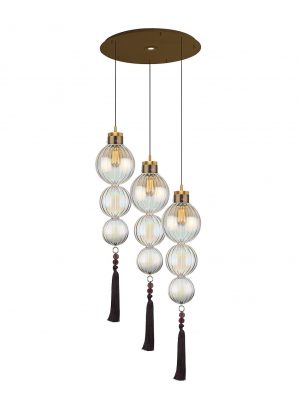 Люстра HEATHFIELD&Co MEDINA ROUND 3 LIGHT ANTIQUE BRASS