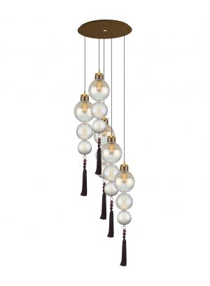 Люстра HEATHFIELD&Co MEDINA ROUND 5 LIGHT NICKEL