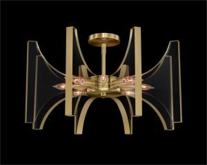 Люстра John-Richard Acrylic and Antique Brass 8 Semiflush