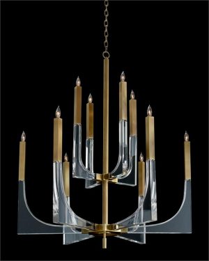 Люстра John-Richard Acrylic and Brass 10 Chandelier