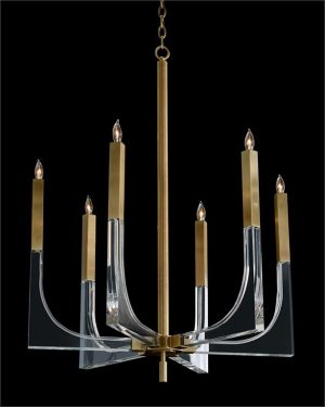 Люстра John-Richard Acrylic and Brass 6 Chandelier
