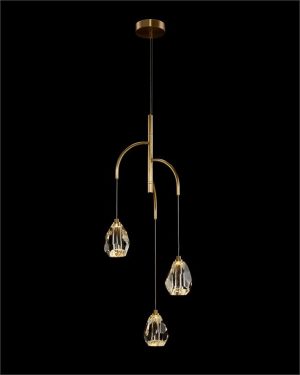 Люстра John-Richard Faceted Chunk Crystal 3 Chandelier