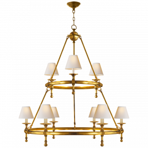 Люстра Visual Comfort Classic Two-Tier Ring Chandelier Antique Brass