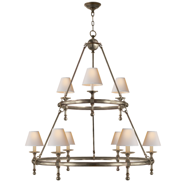 Люстра Visual Comfort Classic Two-Tier Ring Chandelier Antique Nickel
