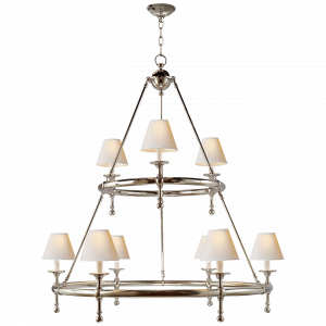 Люстра Visual Comfort Classic Two-Tier Ring Chandelier Polished Nickel