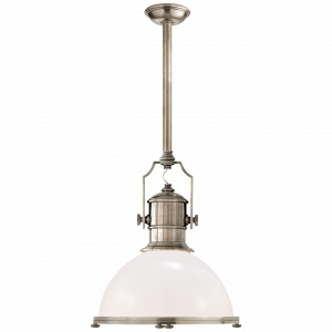 Люстра Visual Comfort Country Industrial Large Pendant Antique Nickel/Glass
