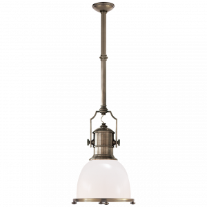 Люстра Visual Comfort Country Industrial Small Pendant Antique Nickel/Glass