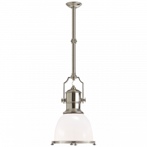 Люстра Visual Comfort Country Industrial Small Pendant Polished Nickel/Glass