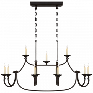 Люстра Visual Comfort Flemish Large Linear Pendant Aged Iron