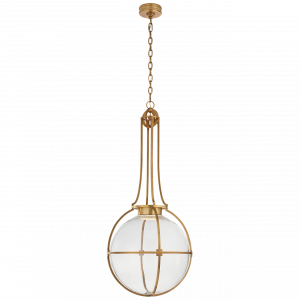 Люстра Visual Comfort Gracie Large Captured Globe Pendant Antique Brass