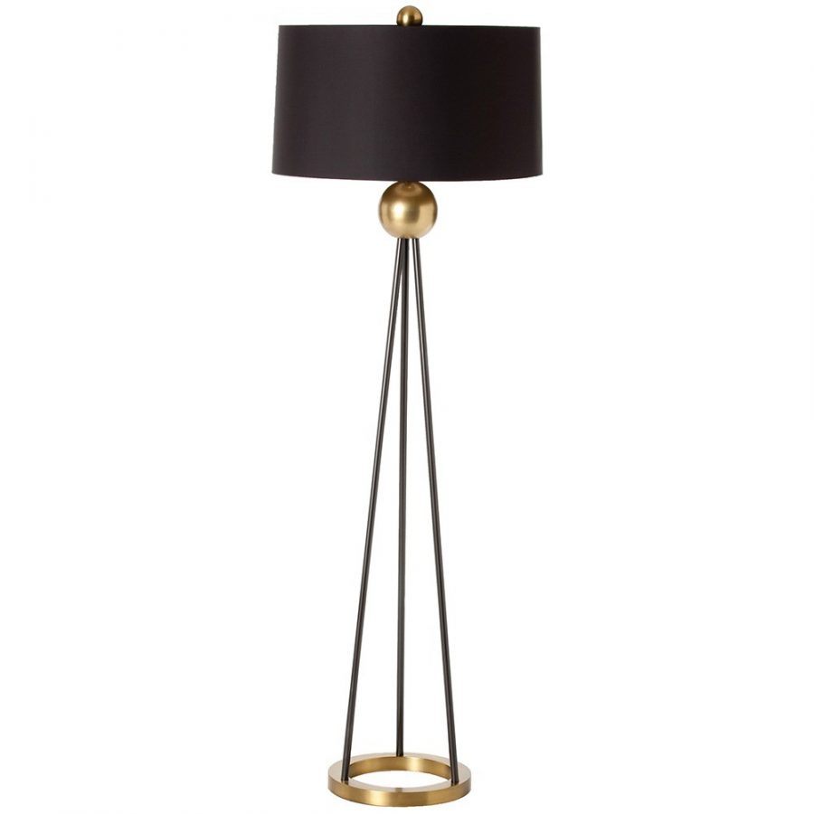 Напольная лампа ARTERIORS HADLEY FLOOR LAMP BLACK/GOLD