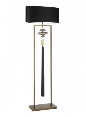Напольная лампа HEATHFIELD&Co CONSTANCE ANTIQUE BRASS AND BLACK FLOOR LAMP