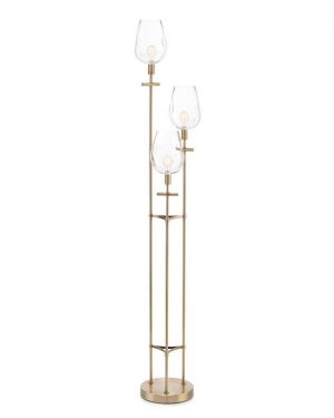 Напольная лампа John-Richard Glass and Brass Tripod Torchiere Floor Lamp