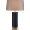 Настольная лампа John-Richard Antique Brass and Black Glass Table Lamp