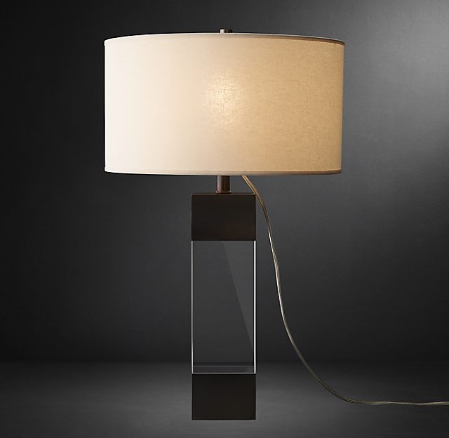 Настольная лампа Restoration Hardware ALBA CRYSTAL BLOCK LAMP