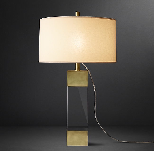 Настольная лампа Restoration Hardware ALBA CRYSTAL BLOCK LAMP