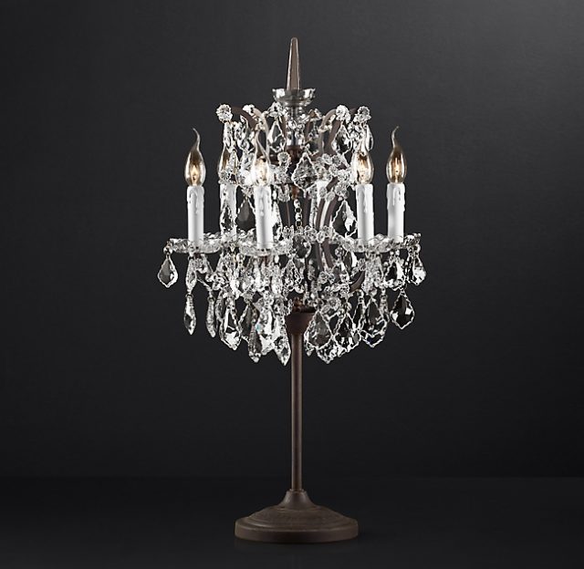 Настольная лампа Restoration Hardware ROCOCO IRON & CRYSTAL LAMP