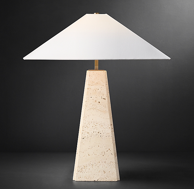 Настольная лампа Restoration Hardware TRAVERTINE OBELISK LAMP
