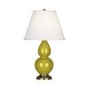 Настольная лампа Robert Abbey Double Gourd 13" Table Lamp Citron/Antique Silver