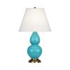 Настольная лампа Robert Abbey Double Gourd 13" Table Lamp Egg Blue/Antique Brass