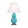 Настольная лампа Robert Abbey Double Gourd 13" Table Lamp Egg Blue/Antique Silver