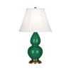 Настольная лампа Robert Abbey Double Gourd 13" Table Lamp Emerald/Antique Brass