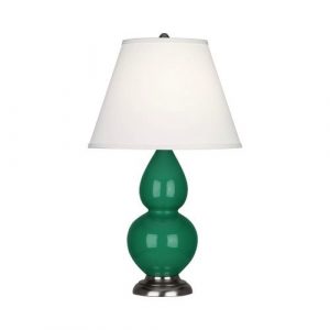 Настольная лампа Robert Abbey Double Gourd 13" Table Lamp Emerald/Antique Silver