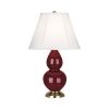 Настольная лампа Robert Abbey Double Gourd 13" Table Lamp Oxblood/Antique Brass