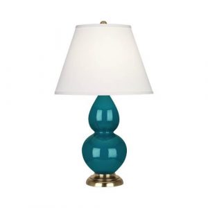 Настольная лампа Robert Abbey Double Gourd 13" Table Lamp Peacock/Antique Brass